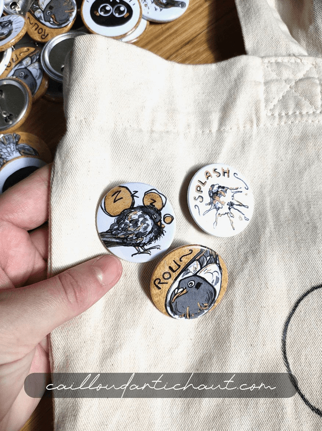 Badges pigeons X4