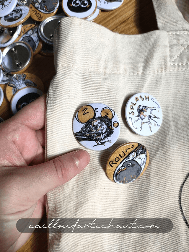 Badges pigeons X6 (collection complète)