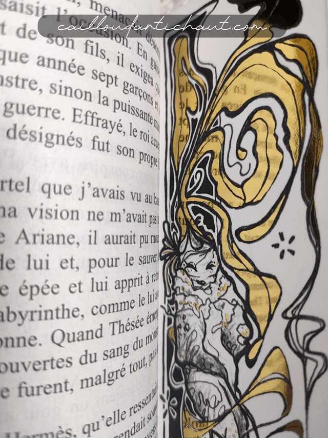 Mandragore art nouveau - MARQUE-PAGES DORÉ