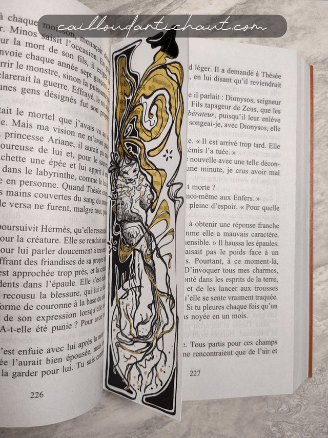 Mandragore art nouveau - MARQUE-PAGES DORÉ