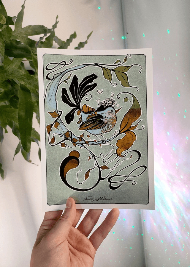 Oiseau Art Nouveau - PRINT DORÉ