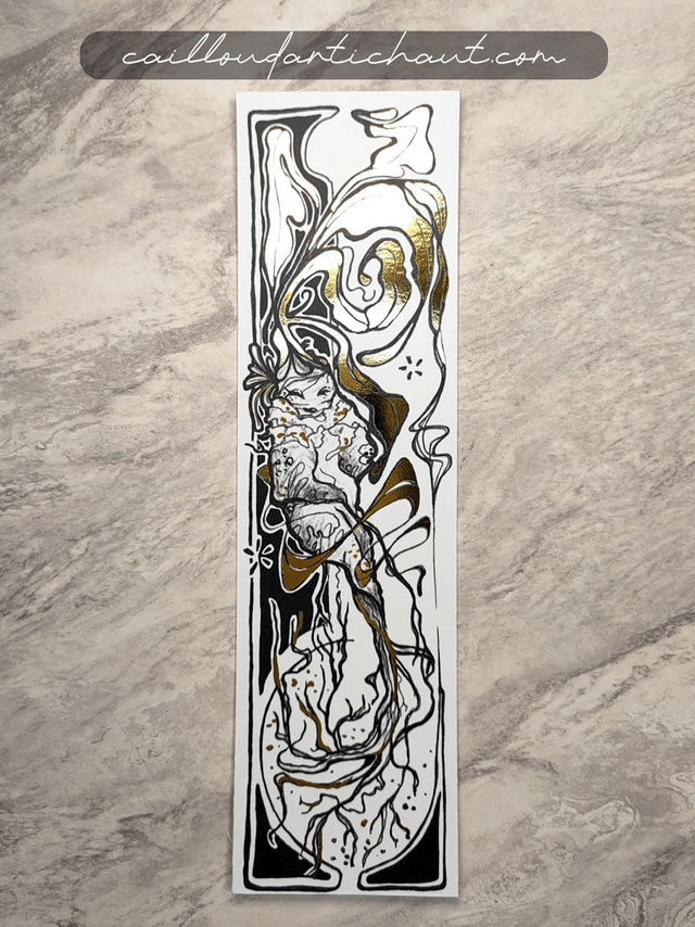 Mandragore art nouveau - MARQUE-PAGES DORÉ