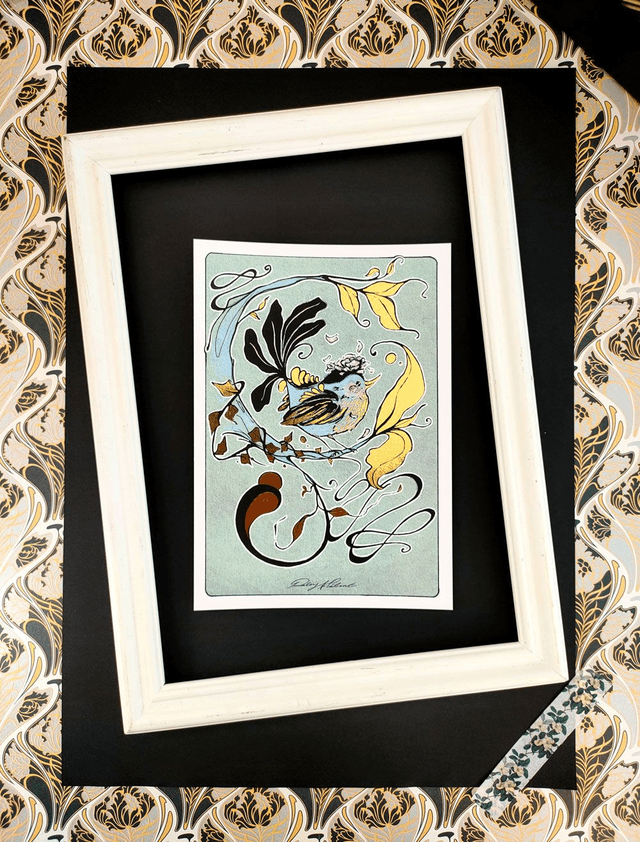 Oiseau Art Nouveau - PRINT DORÉ