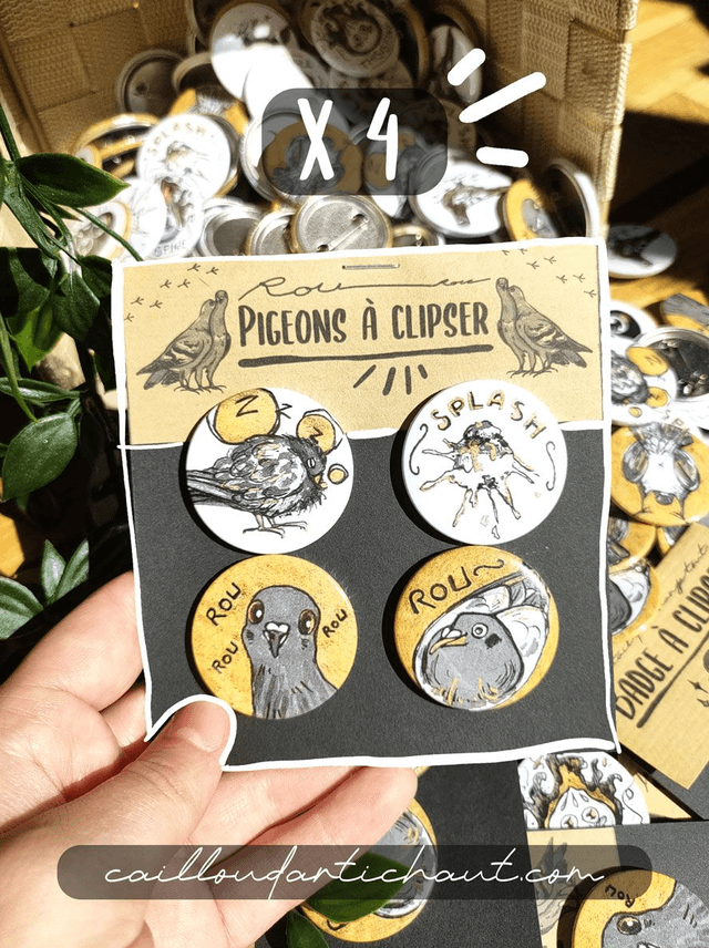 Badges pigeons X4